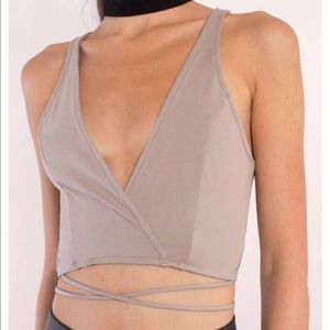 Tobi Wrap Around Plunging Crop Top